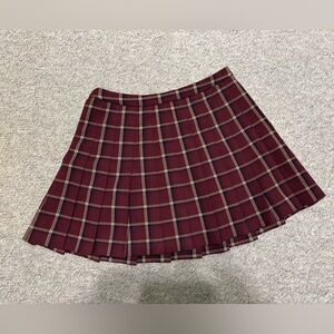 Wilfred Burgundy and Black Plaid Skirt